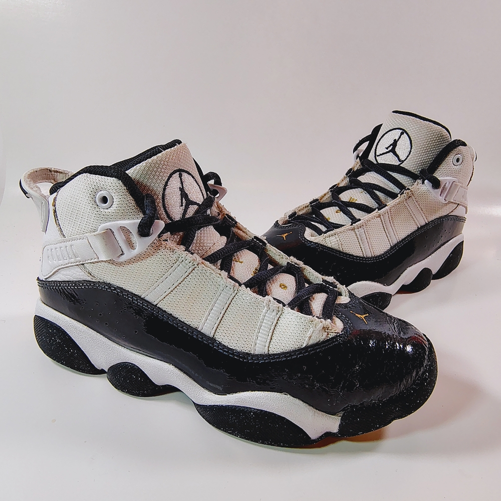 Jordan 6 Rings Youth Blue and White High-Top Sneakers